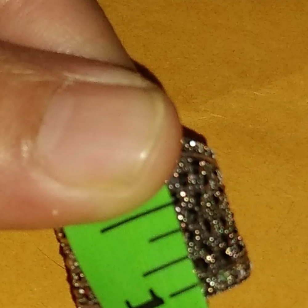 Big Vintage Sterling & Marcasite Ring, multi Row of Black&whi Diamond  Wide Band - Picture 3 of 10